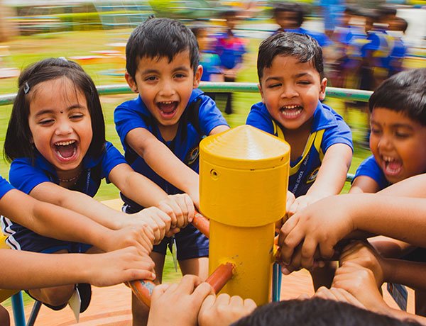 Children Playing In School Ground